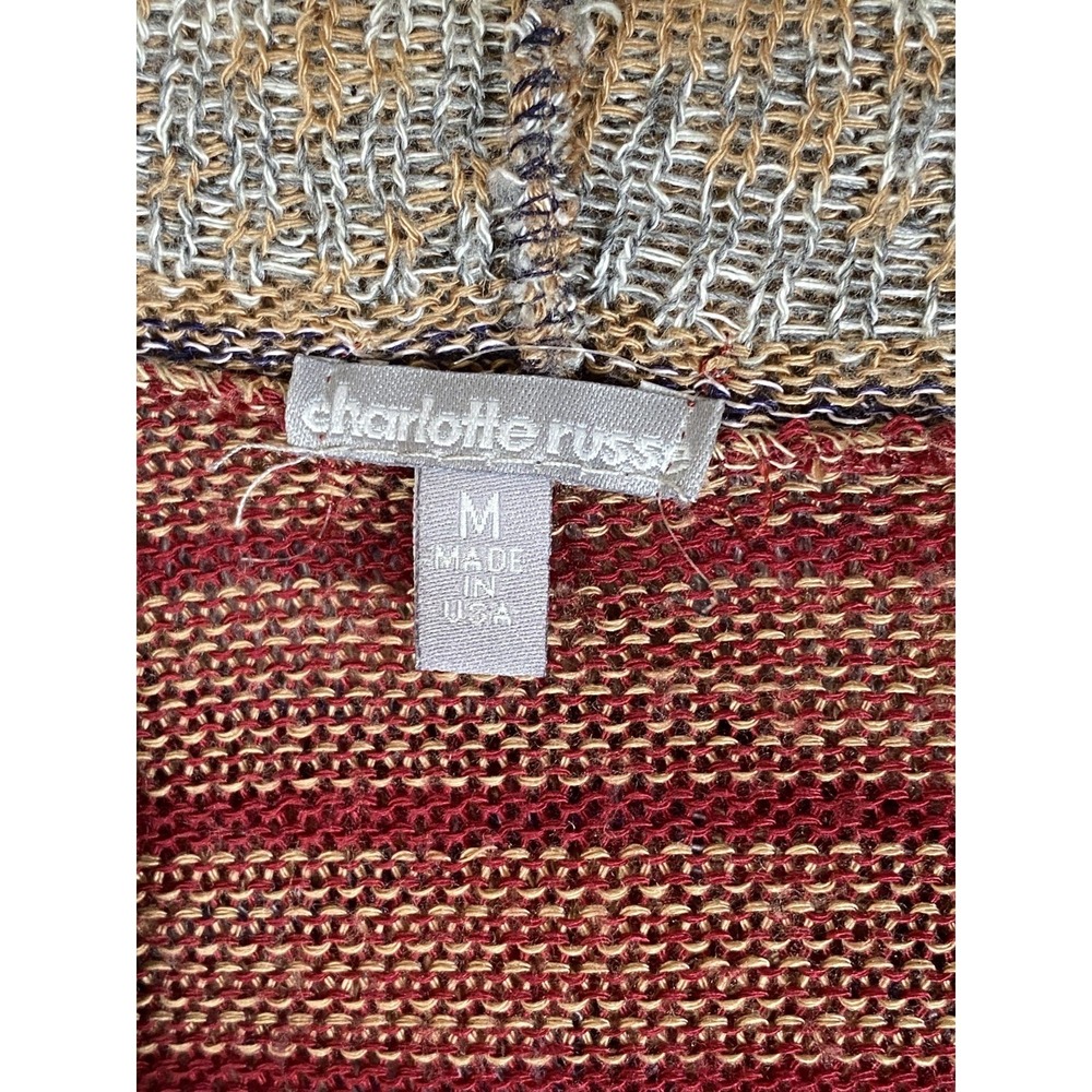 Aztec Western Hooded Cardigan Sweater Women's M Charlotte Russe USA Made - Picture 6 of 8